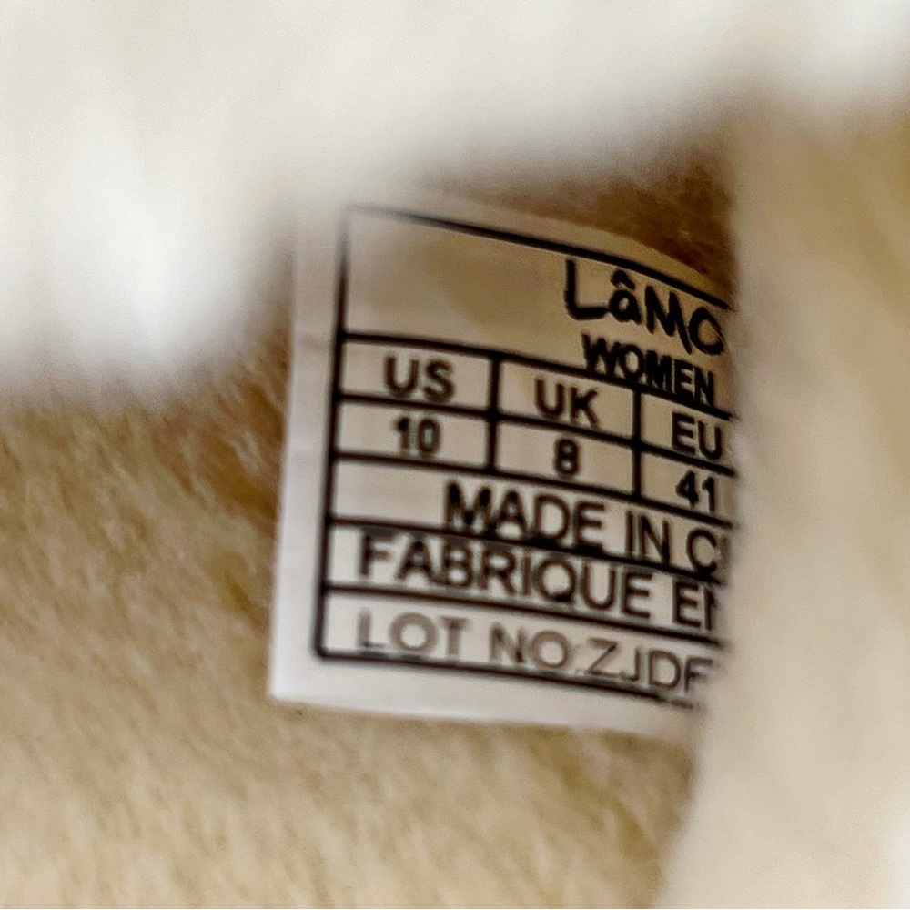 Lamo Womens Tan Suede Faux Shearling Lined Moccasin Slipper Size 10 - Picture 6 of 7